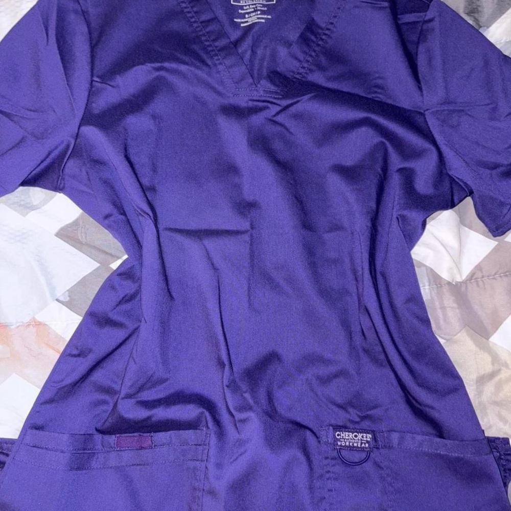Cherokee Deep Purple Scrub Top